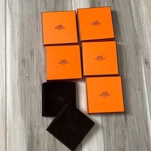 Hermes Pendant boxes (5) and two dust pouches